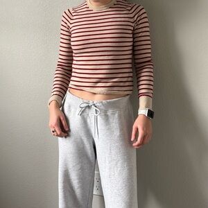 Red & Cream Striped J Crew Long Sleeve